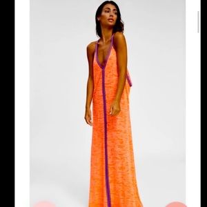 Pitusa coral / purple maxi dress